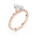 thumbnail image 2 of Zuwelria 1.00 Carat Luxurious Pear Cut Unique Moissanite Diamond Wedding Ring for Women | Promise Ring for Her | 18K Rose Gold Plated Silver Size 7, 2 of 8