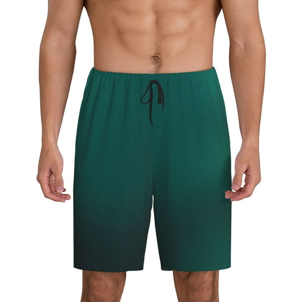 Fotbe Dark teal green Pantalones Cortos de Pijama para Hombre, Ropa de Dormir, Pantalones de Pijama Cortos para Hombre-Medium