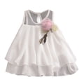 thumbnail image 3 of MJTBGFSWG Baby Easter Outfit Newborn Toddler Baby Girls Sleeveless Solid Skirt Flowers Party Dresses, 3 of 5