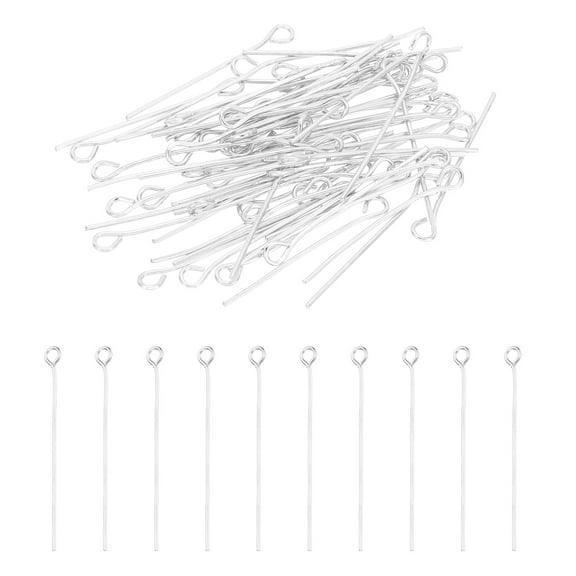 Uxcell 25mm Open Eye Pins, 150Pcs 21 Gauge Metal Head Pins Needles, Silver Tone