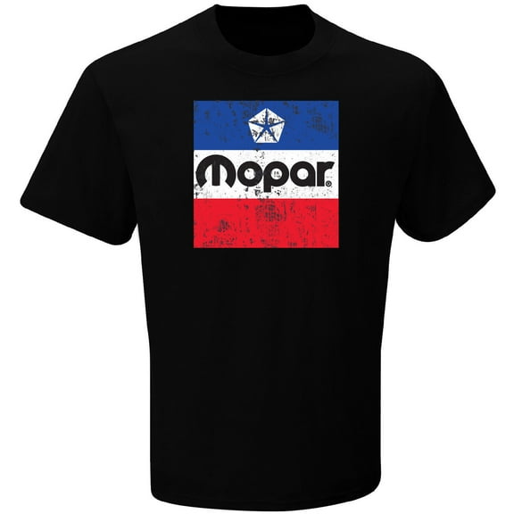 Mopar Distressed Classic Logo Black Short Sleeve Men's T-shirt Official Licensed (M)