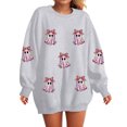 thumbnail image 2 of Duqingm Womens Halloween Sweatshirt Crewneck Cute Ghost Graphic Long Sleeve Fleece Pullover Sweatshits Oversized Fall Outfits,S, 2 of 6