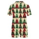 thumbnail image 4 of Puntoco Pijama de mujer con cuello en V y manga corta con estampado navideño, 4 of 5