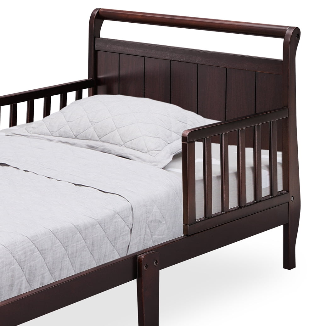 Delta Children Wood Sleigh Toddler Bed - Greenguard Gold Certified, Dark Chocolate