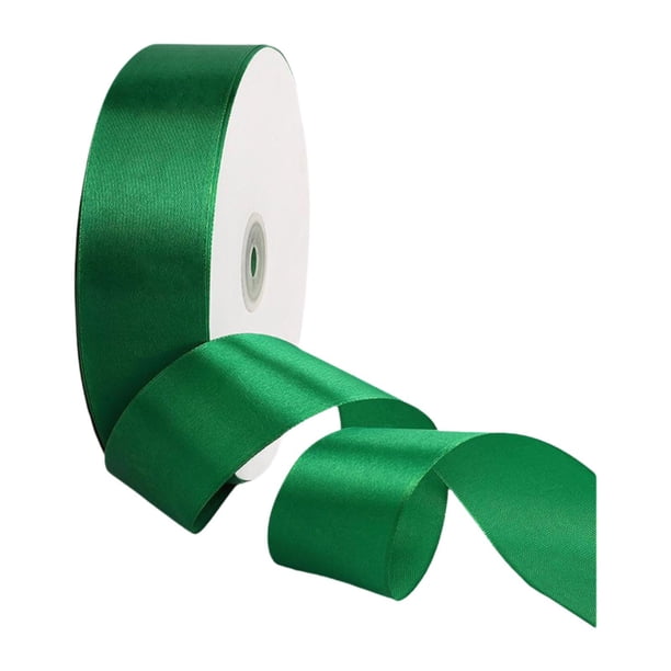 Rollo de cinta de tela sólida, cinta de satén de poliéster de 40 mm x 91 m para manualidades y regalos. Verde