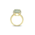thumbnail image 4 of 6.87 Carat (Ctw) Green Quartz and White Topaz Ring in Yellow Sterling Silver for Women, 4 of 6