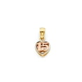 thumbnail image 2 of 14K Tri Color Gold Sweet 15 Years Quinceanera Heart Charm Pendant with 1.5mm Valentino Chain Necklace - 22", 2 of 6