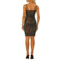 thumbnail image 3 of INSPIRE CHIC Women's Glitter Sequin Dress Wrap V Neck Spaghetti Strap Party Mini Bodycon Dress, 3 of 5