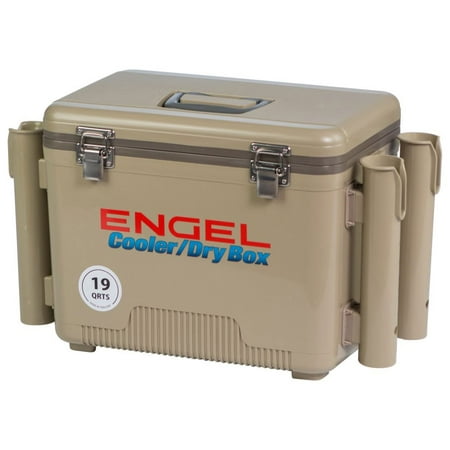 Engel 19 Quart Fishing Rod Holder Attachment Insulated Dry Box Ice Cooler,