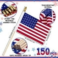 thumbnail image 2 of 150 Pcs Small American Flags on Stick, 8 x 12 Inch Mini US Flags Wooden Stick Bulk Hand Held Stick Flags for Lawn Yard 4th of July Decorations Independence Memorial Day Patriotic Parades Veteran Party, 2 of 6