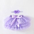 thumbnail image 2 of Zwiiyzr 2025 0-3T Toddler Infant Baby Girls Ballet Tulle Rainbow Tutu Skirt Dress Up with Colorful Hair Bows Purple, 2 of 3