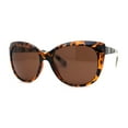 thumbnail image 2 of Womens Classic Oversized Cat Eye Fashion Plastic Sunglasses Tortoise Brown, 2 of 4