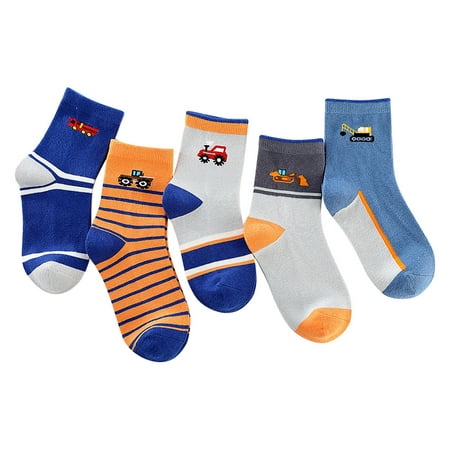 

YWDJ Winter Socks for Women 5Pairs Kids Socks Cute Print Children Middle Tube Socks Breathability Warm Socks Multicolor S