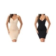 thumbnail image 1 of (2-Pack) Rinsvye Womens V-Neck Shapewear Bodysuit Seamless Slimming Foundation Garment Thong Body, 1 of 5