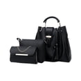 thumbnail image 1 of Jumpingount Bolso de mano elegante de 3 piezas para mujer, bolsos elegantes y llamativos para mujer, bolsos de mano para mujer Bolsas de mensajero y de hombro negro, 1 of 6