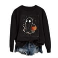 thumbnail image 2 of CLOISE Halloween Womens Sweatshirt Fashion Ghost Graphic Pullover Sweatshirts Fall Long Sleeve Crew Neck Hoodies Shirts Casual Tops Festival Party Outfits Black XL Treat, 2 of 5