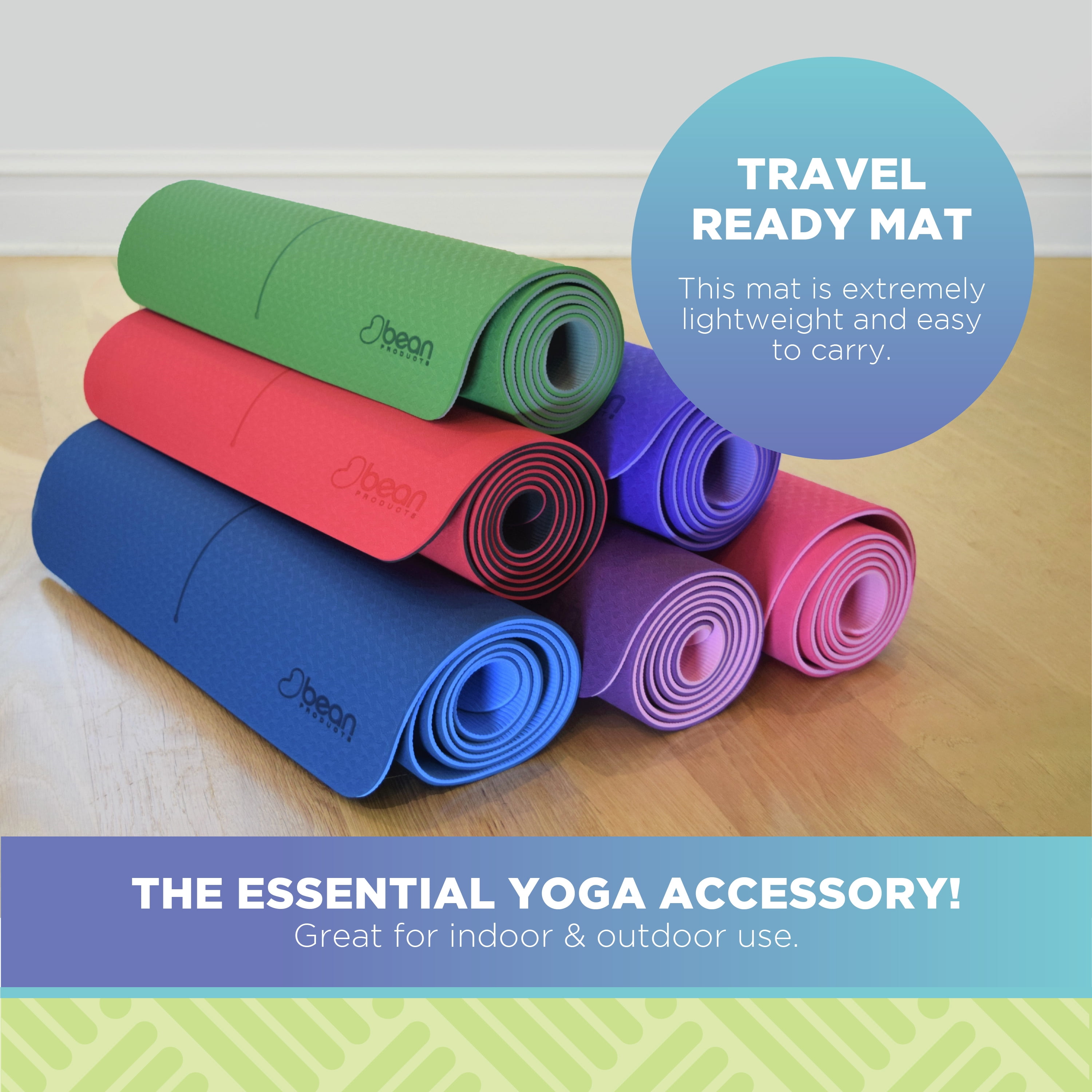 TPE Yoga Mat 72"x24" - Natural 6mm Thick Comfortable Workout Floor Mat for Kids - Foldable Yoga Mat for Yoga, Pilates, Gym and Stretching, Dark Purple