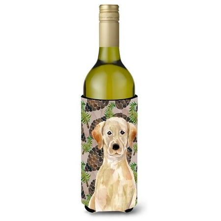 

Yellow Labrador Pine Cones Wine Bottle Beverge Insulator Hugger