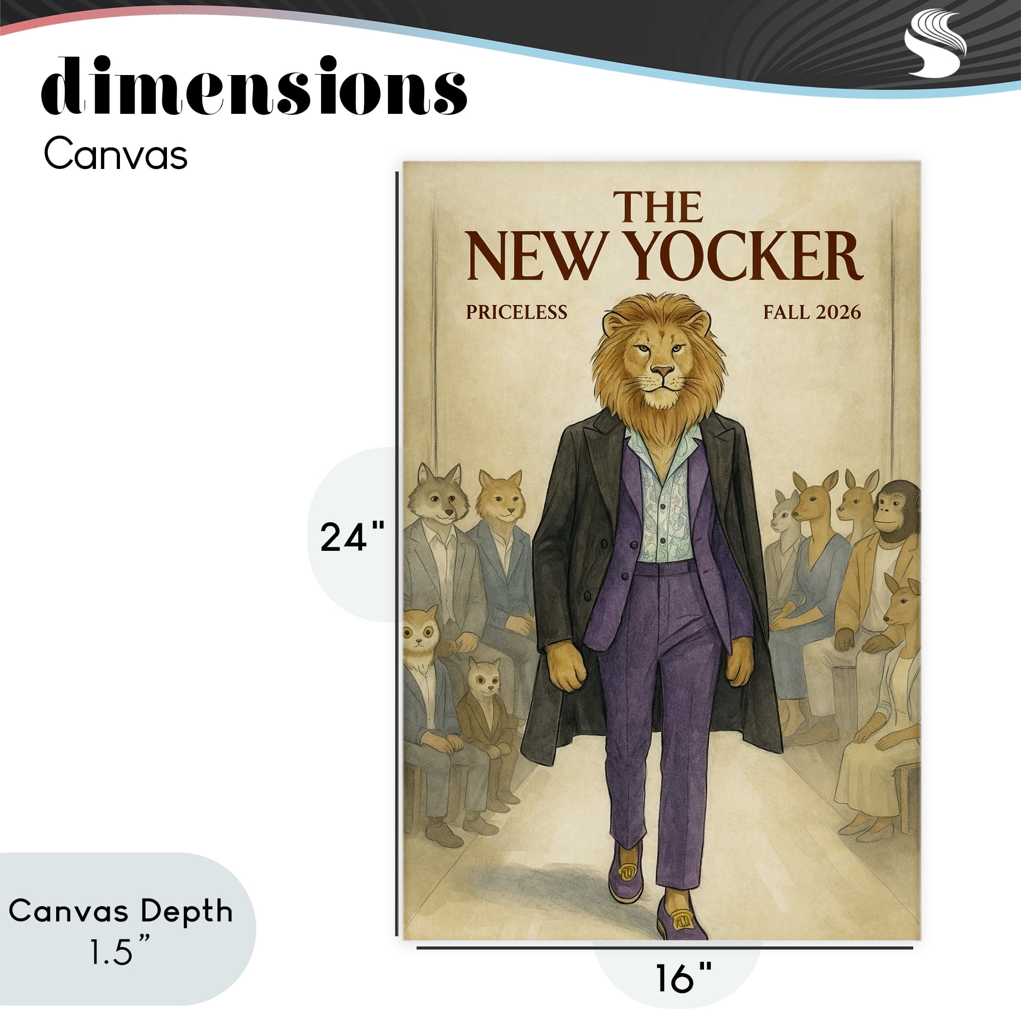 Stupell Industries New Yocker Lion Model Canvas Wall Art, design by Grotto Studios