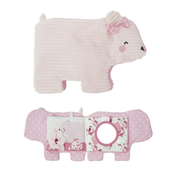 Modern Moments by Gerber Baby Girl Developmental Soft Crinkle Book, Pink Bear