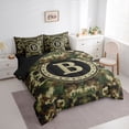 thumbnail image 2 of Erosebridal Boys Letter Monogrammed B Bedding Comforter Set 7-Piece,Abstract Camouflage King Bedding Sets,Black Reversible, 2 of 6