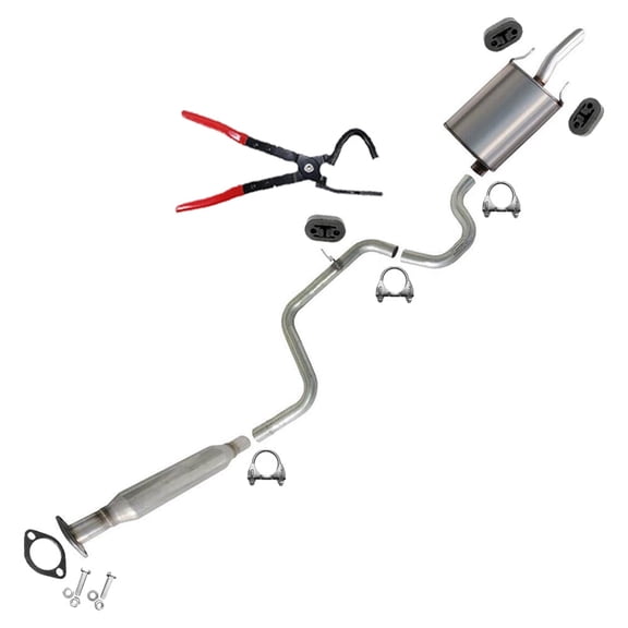 Northeastern Exhaust Resonator, Pipe & Muffler Fits 2006-2007 Chevrolet Monte Carlo 3.5L - Direct Fit | Stainless Steel System Kit