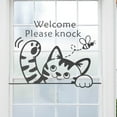thumbnail image 2 of 2pcs Cartoon Wall Sticker Animated Cat Wall Sticker Welcome Door Sticker Knock Sign, 2 of 8