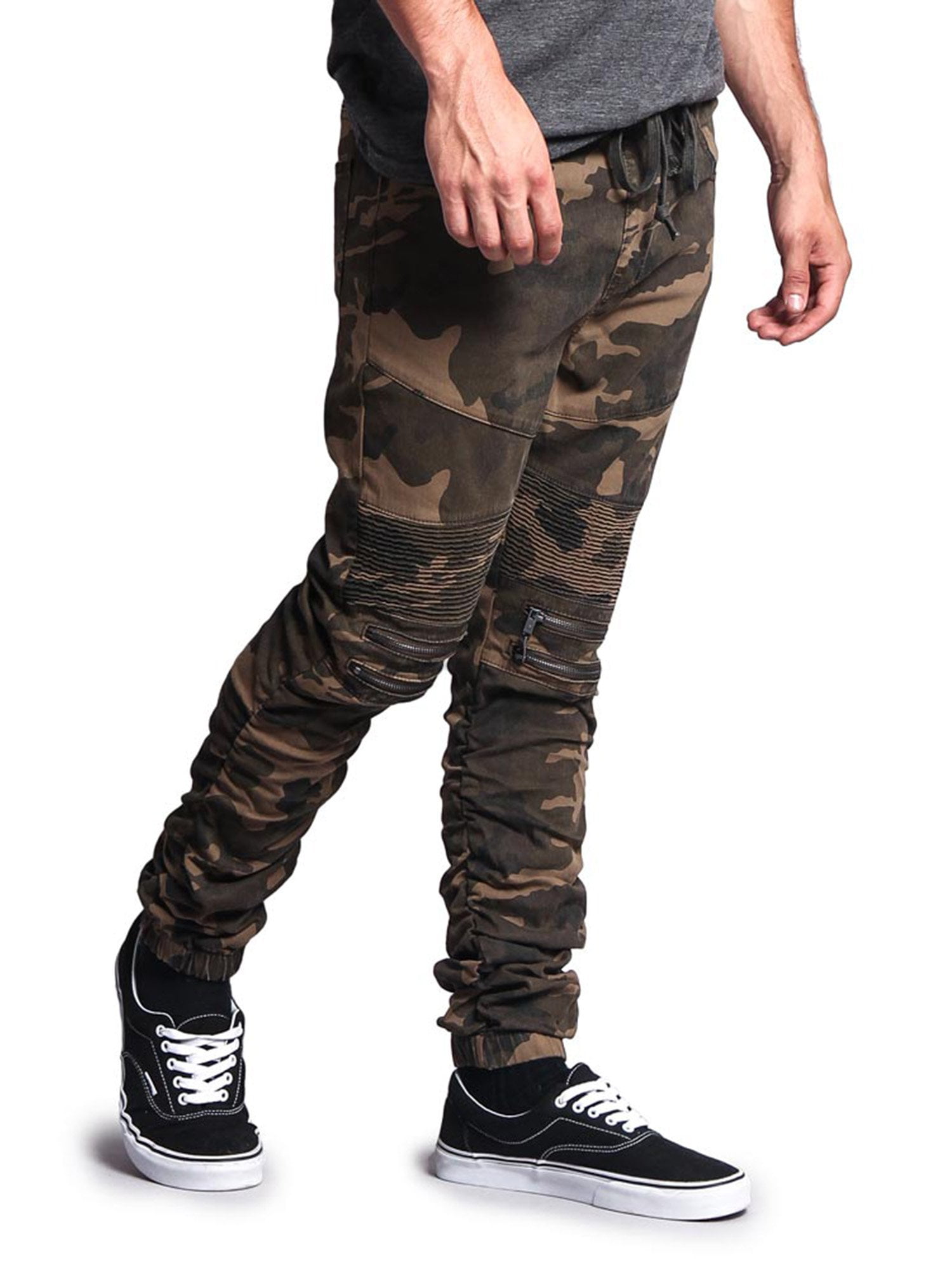 Victorious Men's Scrunch Stacked Biker Twill Jogger Pants Victorious Men's Scrunch Stacked Biker Twill Jogger Pants