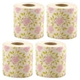 thumbnail image 4 of 4 Rolls Floral Printing Pattern Napkin Paper Novelty Flower Pattern Toilet Tissues Hand Towel Napkins Holiday Handkerchief Paper Roll, 4 of 4