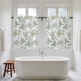 thumbnail image 4 of Sage Green Eucalyptus Kitchen Curtain for Berdoom Living Room Cafe 45 Inch Length, Spring Watercolor Botanical Leaves Tiers Curtains Light Filtering Drapes Window Treatment 2 Panels 52"Wx45"L, 4 of 8