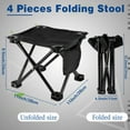 thumbnail image 4 of Taburete de Camping pequeño, ligero, resistente, portátil, con bolsillo lateral, cómoda silla plegable para acampar y pescar, 2 uds., 4 of 5