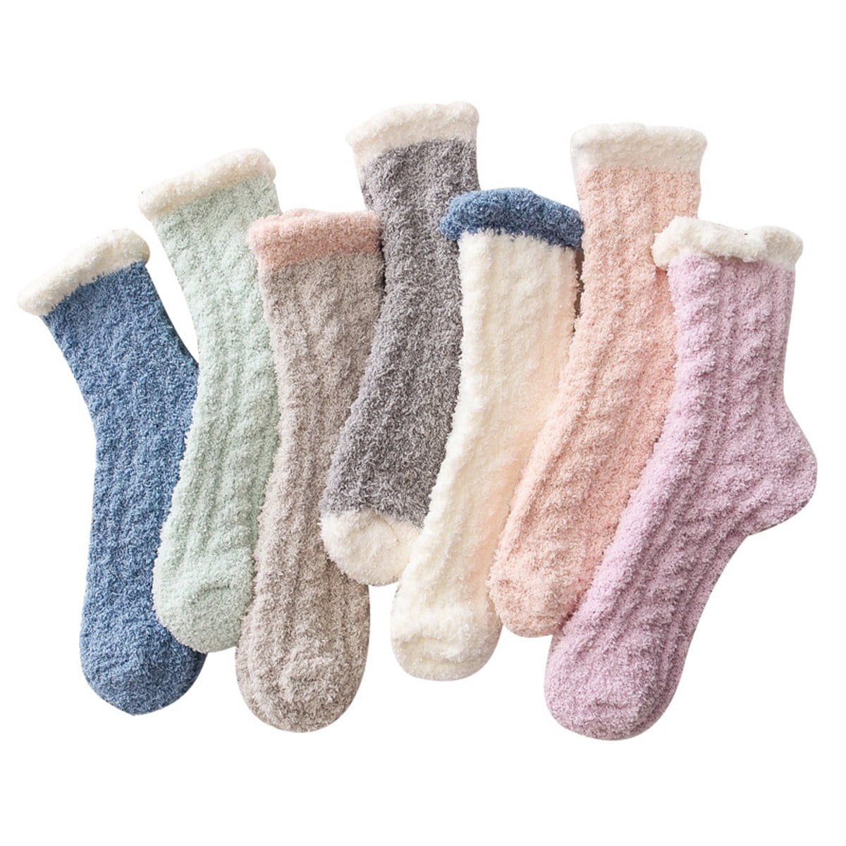 7 Pairs Fuzzy Socks for Women, Fluffy Socks Women, Cozy Socks for Women Slipper  Socks 