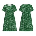 thumbnail image 3 of Bixox Robe d'Été à Manches Courtes pour Femmes Robe Ample Longueur Genou avec Poches-Soccer, 3 of 7