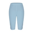 thumbnail image 5 of HAJWOH Capri Leggings for Women Cotton Knee Length Leggings Stretch Summer Lightweight Pants Casual Athletic Running Workout Yoga Pants, 5 of 6
