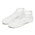 thumbnail image 5 of Qingpeng Womens Rhinestone Embellished Mesh Flat Sandals Open Toe High Ankle Design Breathable Slip On Summer Shoes, 5 of 5