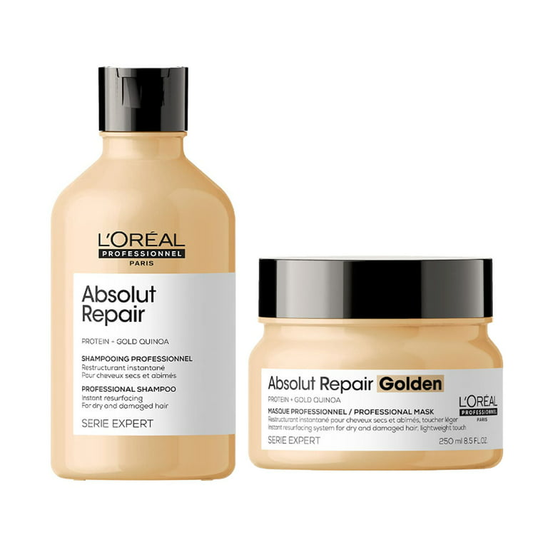 Loreal Serie Expert Repair Gold Shampoo 10.1 & Mask 8.5 Duo - Walmart.com