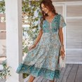 thumbnail image 1 of Women'sSummerBohemianDressBreathableShortSleeveLooseCasualDressForPartiesCocktailDances, 1 of 5