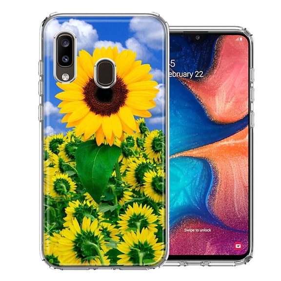 MUNDAZE For Samsung A20 Sunflowers Design Double Layer Phone Case Cover