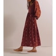 thumbnail image 5 of Women Floral Embroidered Maxi Dress Long Puff Sleeve Square Neck Boho Flowy Dress with Pockets Smocked Swing Long Dresses, 5 of 7
