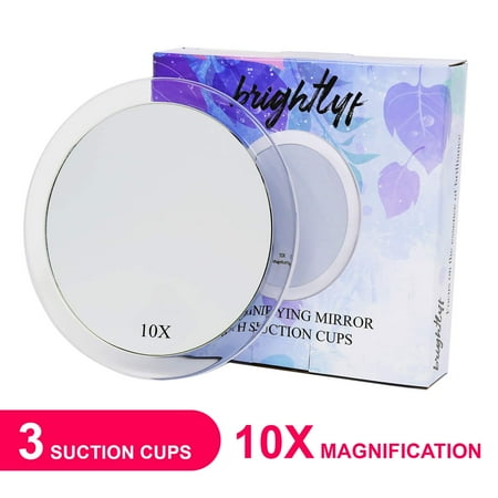 10X Magnifying Mirror with Suction Cup for Precise Eye Makeup, Blackhead / Blemish Removal – Round 6” Circle Glass with Magnifier & 3 Suction Cups