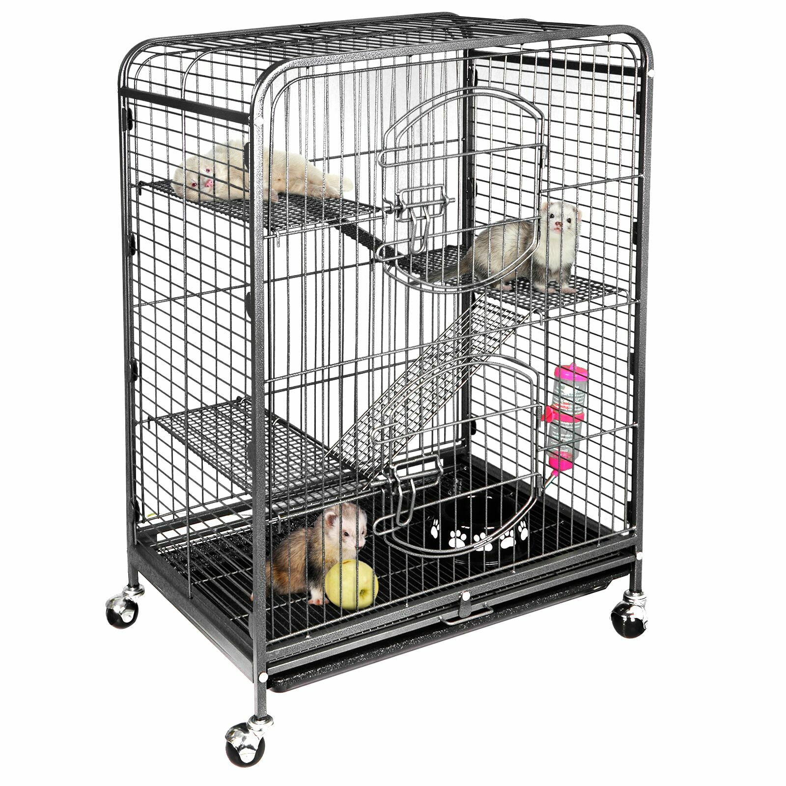 LINJH 4 Level Indoor Ferret Rabbit Cage Large Space Ferret Pet Cat w/2 Doors