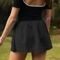 thumbnail image 3 of Women's Low Waist Micro Mini Skorts Skirts with Built-in Shorts Casual Elastic Waist Solid Bodycon Mini Skirt Streetwear, 3 of 6