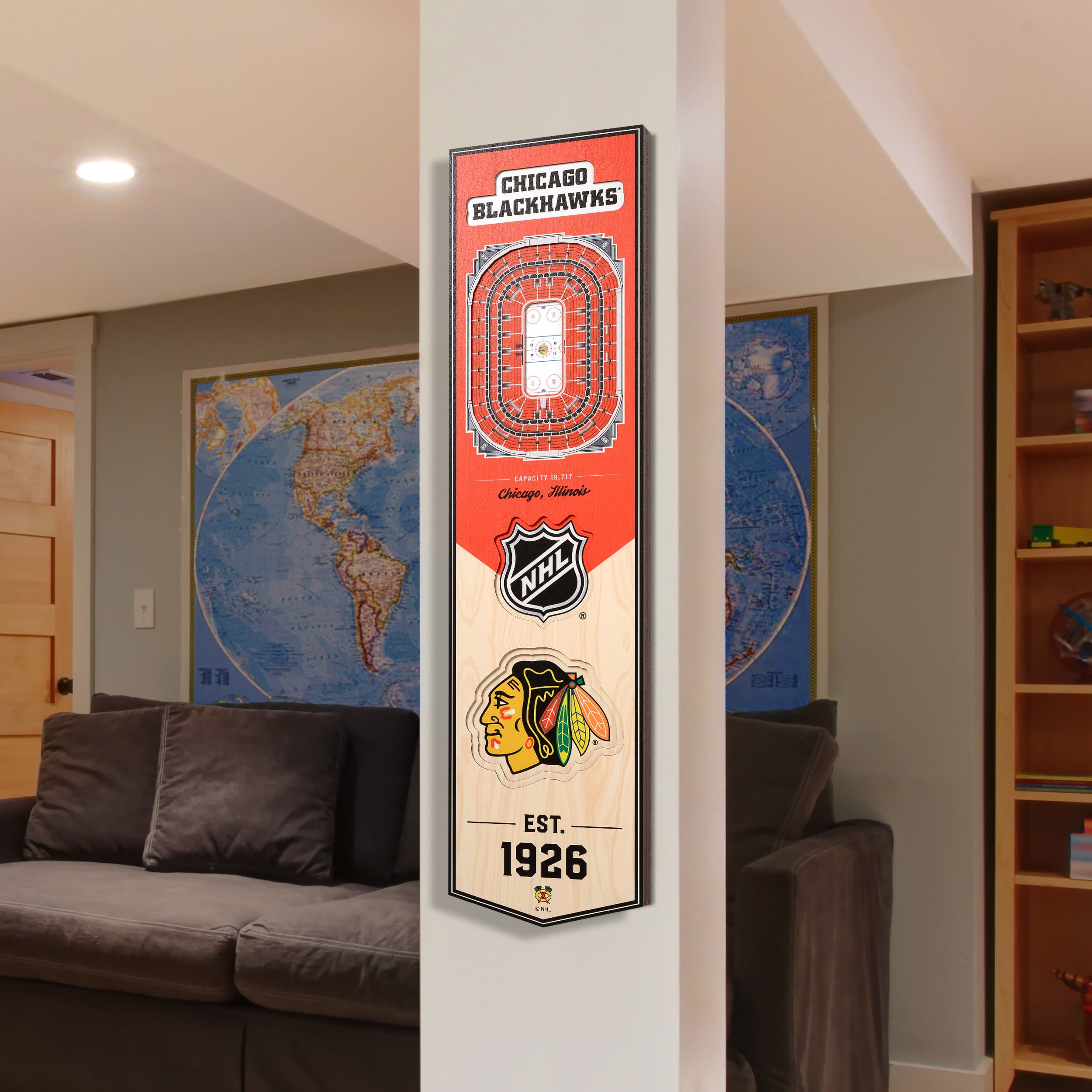 YouTheFan NHL Blackhawks 8x32 Stadium View Banner