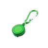 Green D Shaped Carabiner Retractable Cord Badge Reel Keychain 3.5  Long