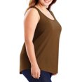thumbnail image 5 of Fartey Plus Size Tank Tops for Women 2025 Summer Scoop Neck Camis Top Loose Casual Sleeveless Shirts Fashion Solid Color Beach Vacation Tanks Brown XXL, 5 of 8