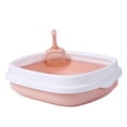 thumbnail image 1 of lionlar Semi Enclosed Cat Litter Box Bedpan with Surrounded Top Cover, Dog Tray Yellow, 1 of 9