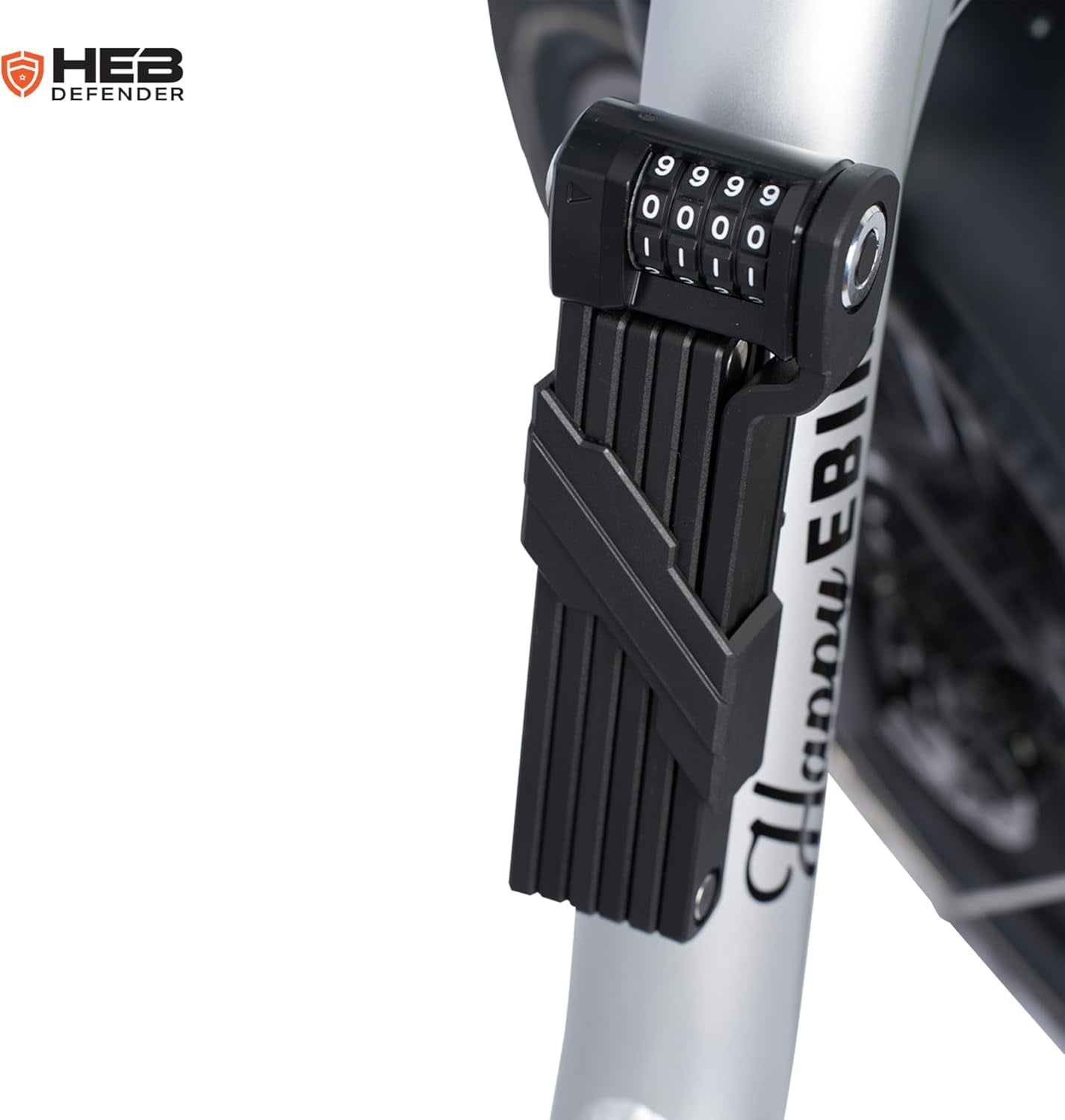 HEB Defender Folding Bike Lock - Heavy Duty Bike Lock - Anti-Theft-Foldable Bike Lock, Combination Bike Lock for Ebikes, MTB, Scooters, & Bicycles (33.5 inch Compact Combination Lock, 1, Count)