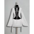thumbnail image 2 of White Oversized Plunging V-Neck Mini Dress With Bell Sleeves And Twist Front Detail, 2 of 8