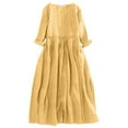 thumbnail image 1 of Vestido de bautizo de algodón y lino para niña - Un solo hombro, dobladillo asimétrico, poliéster, elástico, para primavera/verano, 1 of 5