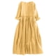 thumbnail image 1 of Vestido de bautizo de algodón y lino para niña - Un solo hombro, dobladillo asimétrico, poliéster, elástico, para primavera/verano, 1 of 5